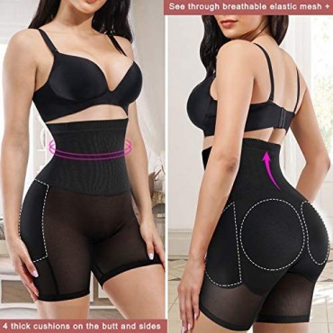 Irisnaya Women Shapewear Control Panties Body Shaper Butt Lifter Padded Hip Enhancer Seamless Underwear Hi- Waist Short