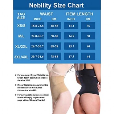 Nebility Women Butt Lifter Shapewear Hi-Waist Tummy Slimmer Thong Panty Seamless Body Shaper Shorts