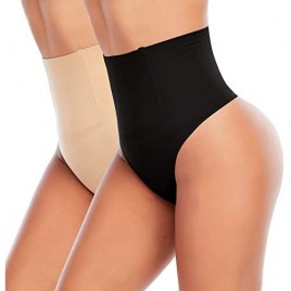 Thong Shapewear for Women Tummy Control High Waisted Thongs Underwear Seamless Slimming Body Shaper Panty