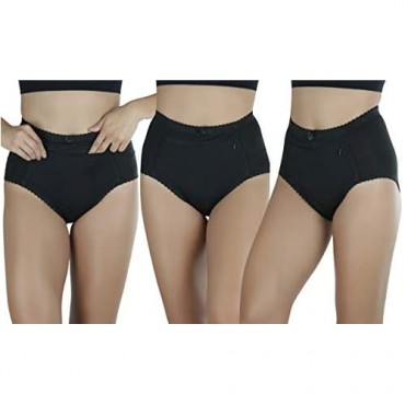 ToBeInStyle Women's High Waisted Zippered Front Pocket Basic Girdle Panties Briefs