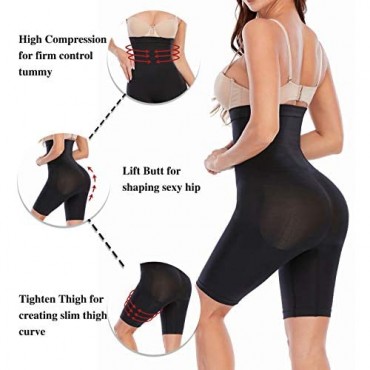 YIANNA Shapewear for Women Tummy Control Seamless High Waisted Body Shaper Shorts Butt Lifter