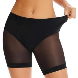 Anti-Chafing Shorts Women Breathable Mesh Smooth Slip Mid Thigh Boyshorts Panties No Show Under Skirt