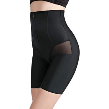 Defitshape Women's Thigh Slimmer Shapewear Belly Control Shaper Shorts Zip Firm Shapewear