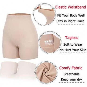 Joyshaper Slip Shorts for Under Dresses Womens Anti-Chafing Boyshort Underwear Safety Shorts (Beige#1 M)