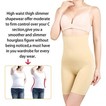 RRLOM Women Body Shapewear Tummy Control Shaper High Waist Thigh Slimmer Small to Plus-Size (Nude XXL)