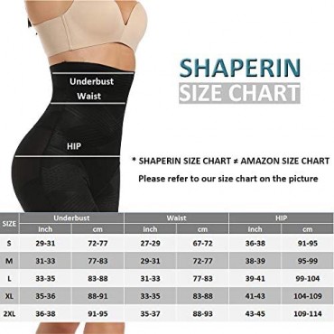 SHAPERIN High Waisted Shaper Panty for Women Tummy Control Panty Belly Slimming Body Shaperwear Underwear Brief