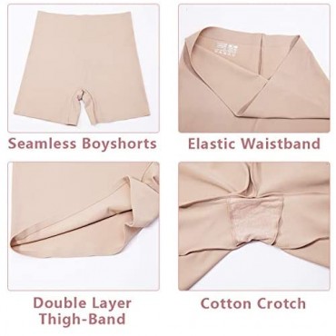 Women's Seamless Smooth Slip Shorts for Under Dresses Thigh Slimmer Shapewear Shorts Anti Chafing Boyshorts