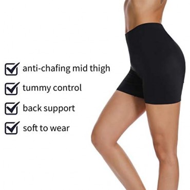 WOWENY Mid-Rise Smooth Slip Shorts Panty for Women Under Dress Anti Chafing Boyshort Safe Panties