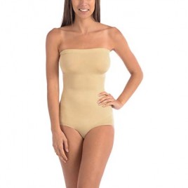 Body Beautiful Women's Strapless Bodysuit with Removable Straps Seamless Tummy Control Shaper