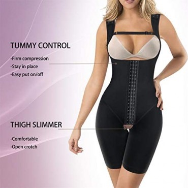 BRABIC Women’s Waist Trainer Bodysuit Butt Lifter Tummy Control Shapewear Hi-Waist Thigh Slimmer Full Body Shaper Open Bust