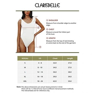 Clarisbelle Women's Tie Strap Sleeveless Bodysuits