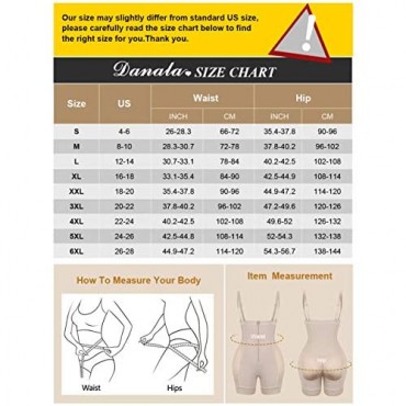 DANALA Women's Firm Tummy Control Shapewear Bodysuit with Removable Butt Pads