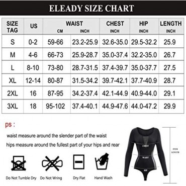 Eleady Women's Long Sleeves Bodysuit Tops Jumpsuit Bodycon Basic T-Shirt Leotard Tummy Control Waist Trainer