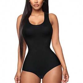 Irisnaya Shapewear Bodysuit Scoop Neck Tank Tops for Women Tummy Control Waist Trainer Vest Full Body Shaper