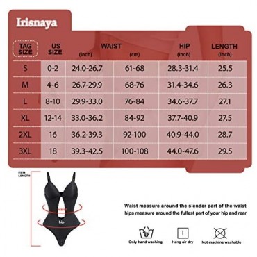Irisnaya Women Shapewear Bodysuits U Plunge V-Neck Straps Bra Tops Jumpsuits Seamless Thong Full Body Shaper