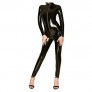 L04BABY Womens Patent Leather Long Sleeve Zipper Lingerie Full Bodysuit Clubwear