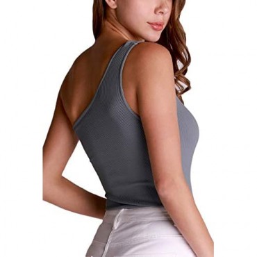 NIKIBIKI Women Seamless Ribbed One Shoulder Bodysuit Made in U.S.A One Size