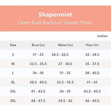 Shapermint Open Bra Bodysuit with Brief Leg Panty Seamless Tummy Side and Back Compression