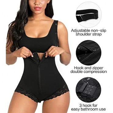 SHAPERX Shapewear for Women Tummy Control Fajas Colombianas Body Shaper Zipper Open Bust Bodysuit