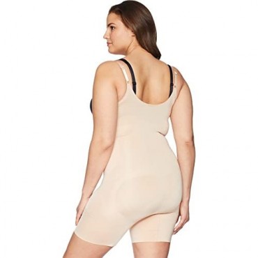 SPANX Women's Oncore Open Bust Mid Thigh Compression Bodysuit
