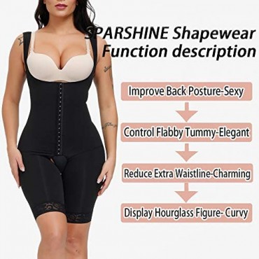 SPARSHINE Shapewear for Women Tummy Control Fajas Colombianas Body Shaper Open Bust Bodysuit for Women Waist Trainer
