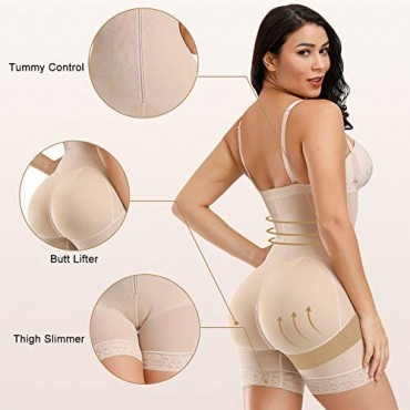 Wonder-Beauty Women Shapewear Tummy Control Bodysuit Butt Lifter Body Shaper Seamless Thigh Slimmer