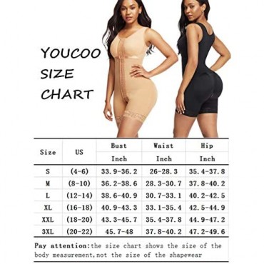 YOUCOO Seamless Firm Control Shapewear Bodysuits Fajas Compression Garments Body Briefer