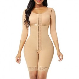 YOUCOO Women Body Shaper Fajas Full Shapewear with Sleeve and Removeable Bra