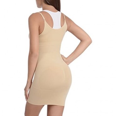 Body Beautiful Women's Seamless Wear Your own Bra Mid Thigh Full Body Slip Shaper with Butt Support with Excellent Slimming.