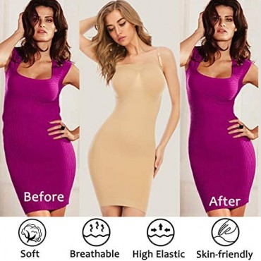 Seamless Shapewear Half Slips for Women Under Dresses Tummy Control Slip Skirt Slimming Body Shaper