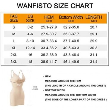 WANFISTO Women Tummy Control Slip Shapewear for Under Dresses Full Slimming Body Shaper Slip Dress for Women