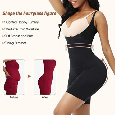 Women's Shapewear Compression Bodysuit Slimming Underbust Body Shaper Thigh Slimmer