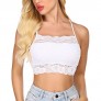 Avidlove Lace Bralette for Women High Neck Camisoles Racerback Double-Layered Crop Top