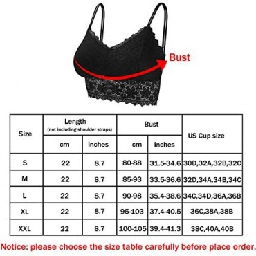Duufin 6 Pieces Lace Bralettes for Women with Straps and Removable Pads