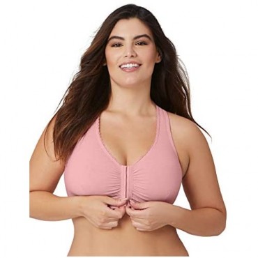 Full Figure Plus Size Complete Comfort Wirefree Cotton T-Back Bra 1908