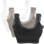 Goldenlight 3 Pack Lace Sports Bras for Women Padded Breathable Bralette Bustier Push Up Vest Top Yoga Running Seamless