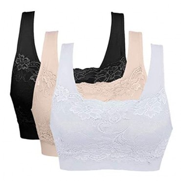 Lace Bralettes for Women Padded Sports Bra Seamless Women’s Tank Tops Wirefree Comfort Yoga Cami Bras
