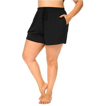Beocut Womens Plus Size Pajama Shorts Summer Sleepwear Lounge Yoga Sleep Shorts with Pockets