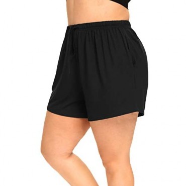Beocut Womens Plus Size Pajama Shorts Summer Sleepwear Lounge Yoga Sleep Shorts with Pockets