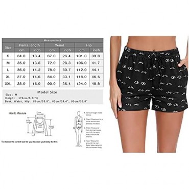 Doaraha Womens Summer Comfy Drawstring Short Pajamas Pants Casual Elastic Wasitband Concise and Print Shorts with Pockets