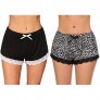 Ekouaer 2 Pack Women's Sleep Shorts Stretchy Pajama Bottoms Shorts with Lace Hem
