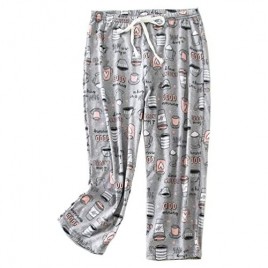 ENJOYNIGHT Women's Capri Pajama Pants Lounge Causal Bottoms Print Sleep Pants
