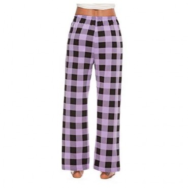 ezShe Women's Cotton Plaid Pajama Pants Comfy Lounge Sleep Pants