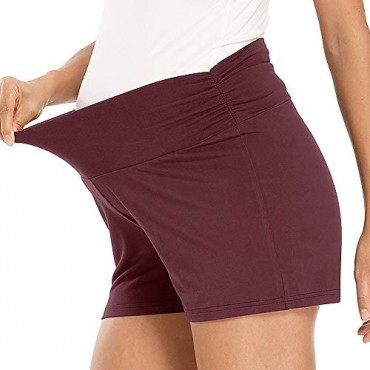 GLAMIX Women's Maternity Shorts Workout Yoga Lounge Pajama Pregnancy Short Pants