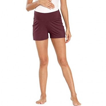 GLAMIX Women's Maternity Shorts Workout Yoga Lounge Pajama Pregnancy Short Pants