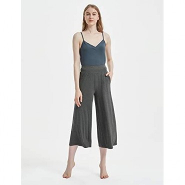 GYS Women's Knit Capri Pajama Pants with Pocket Comfy Bamboo Lounge Pants Sleepwear