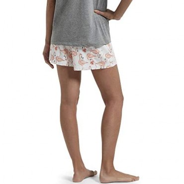 HUE Women's Printed Knit Boxer Pajama Sleep Short