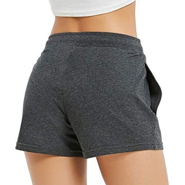 Lveberw Lounge Shorts Women Comfy Pajama Bottoms with Pockets Stretchy Drawstring Sleep Shorts Pj for Yoga Gym Running