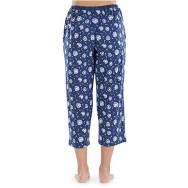 Sleepyheads Women's Jersey Lightweight Capri Pajama Pants with Pockets