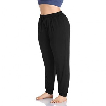 ZERDOCEAN Women's Plus Size Casual Lounge Yoga Pants Comfy Relaxed Joggers Pants Drawstring with Pockets
